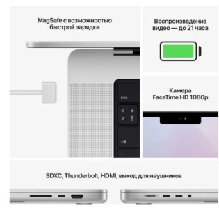 Apple MacBook Pro 14 MKGR3 Silver (M1 Pro 8-Core, GPU 14-Core, RAM 16GB, SSD 512GB)